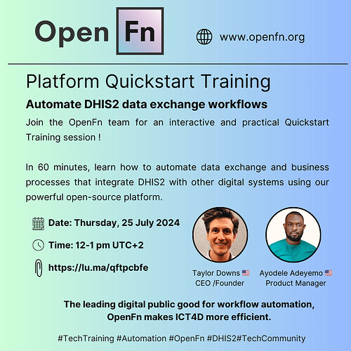 OpenFn Platform Quickstart Training Event