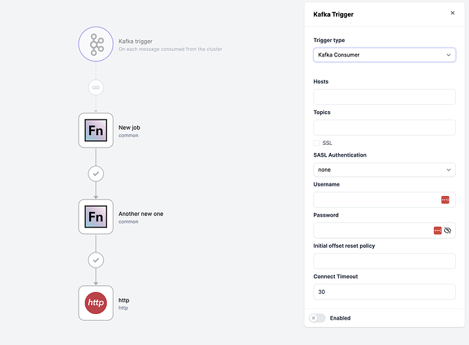 Configuring the Kafka trigger for a workflow